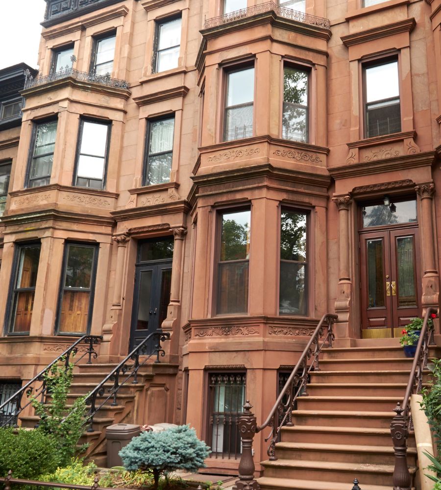 Brownstone homes in New York