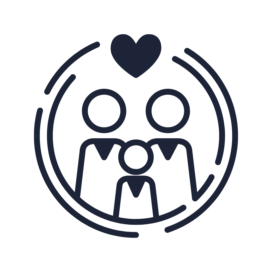 family with heart icon