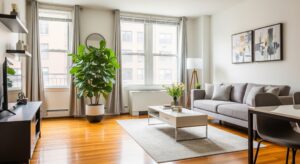 A bright and healthy apartment living room.