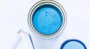 blue paint in a can