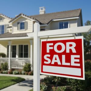 a for sale sign on a property