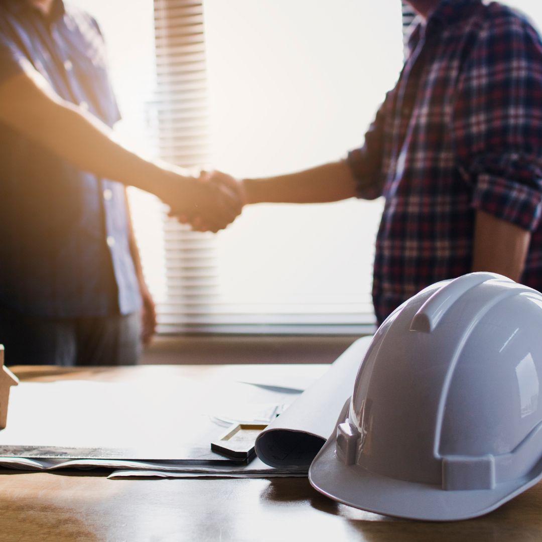 handshake with contractor