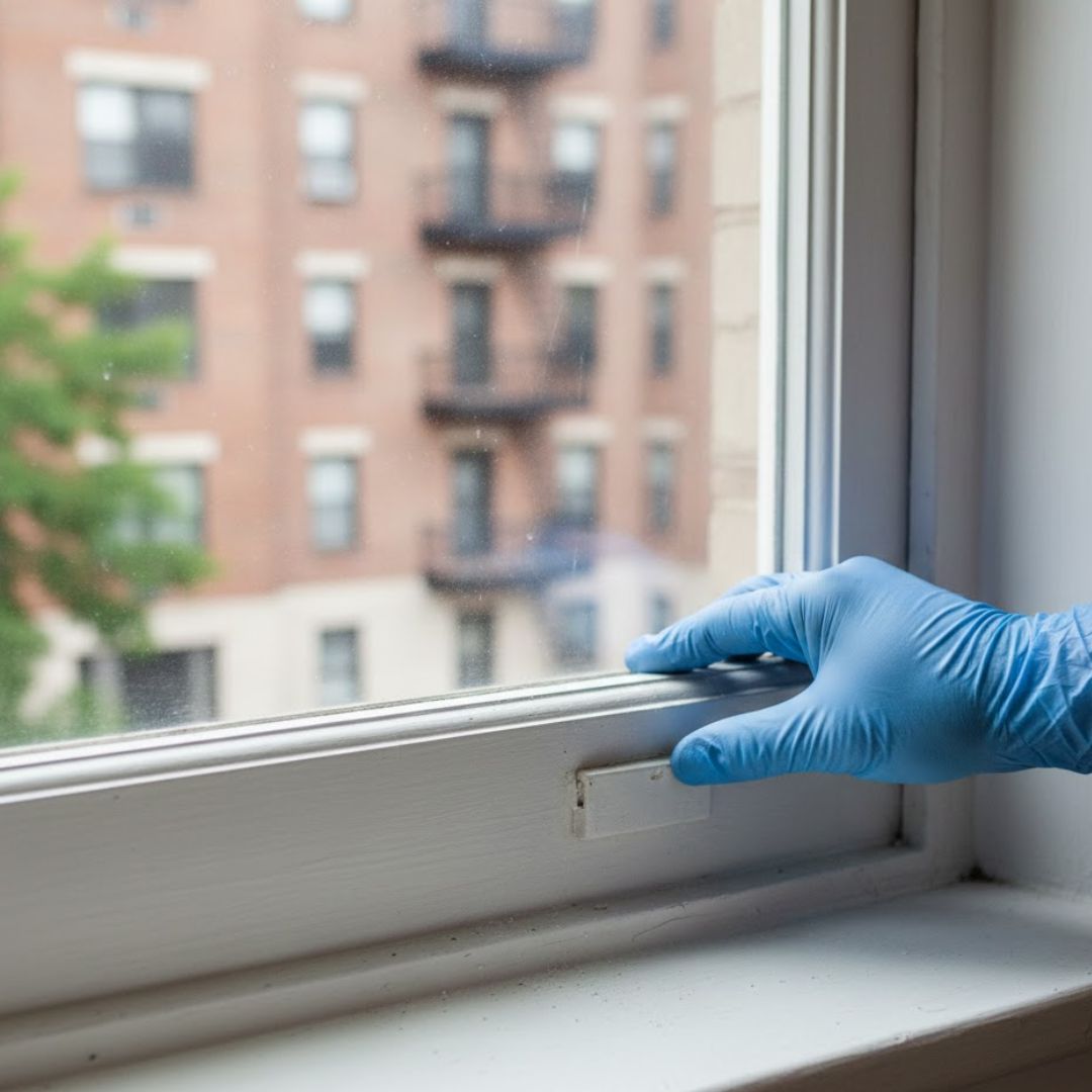 A high-magnification view shows cracking and peeling paint layers on a painted wooden surface.