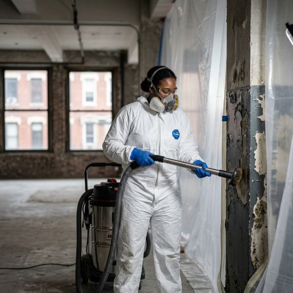 woman doing professional lead and mold remediation services