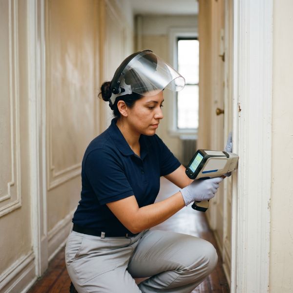 woman testing for lead