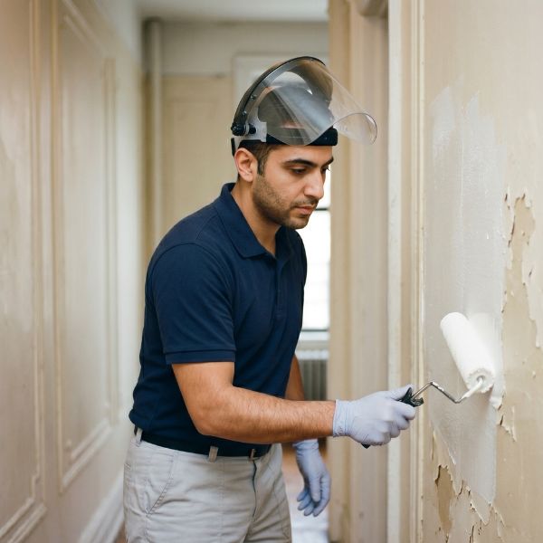 man applying coatings